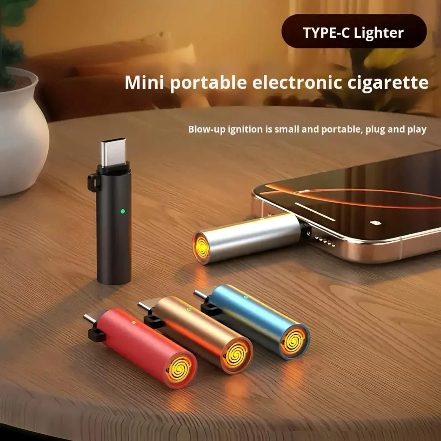USB Type-C Electric Cigarette Lighter – Rechargeable Flameless Lighter