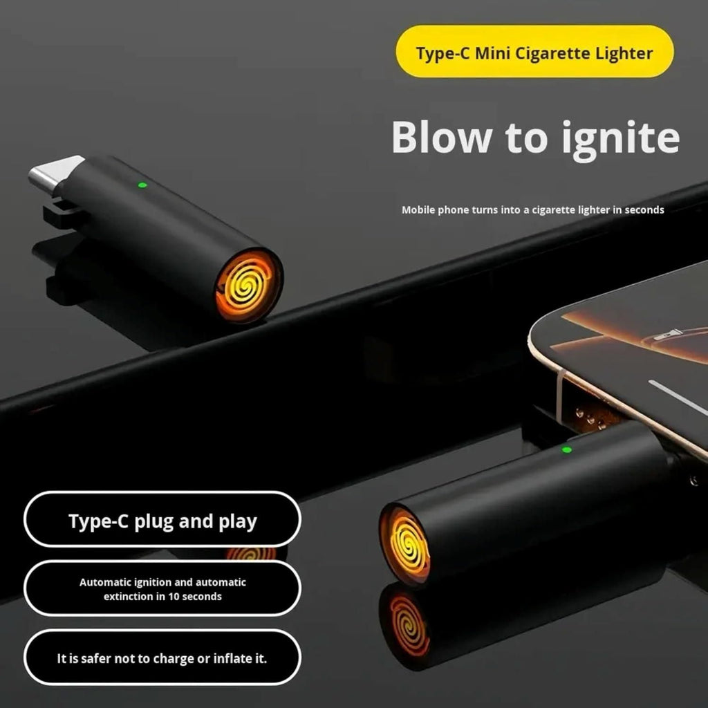 USB Type-C Electric Cigarette Lighter – Rechargeable Flameless Lighter