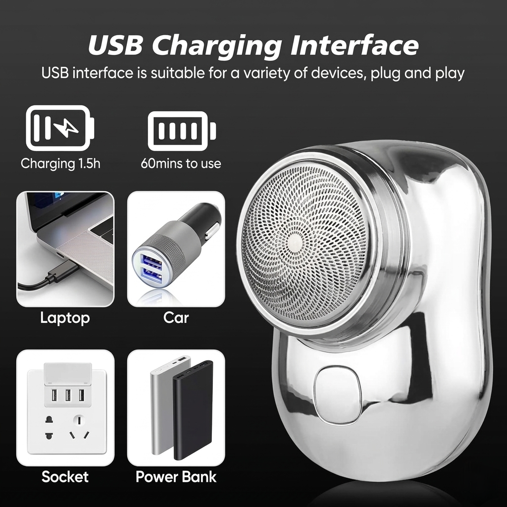 Mini Portable Trimmer for Men | Rechargeable Beard & Hair Trimmer