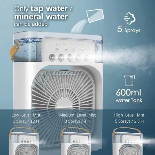 Portable USB Air Cooler Fan with Water Cooling – Mini Personal AC